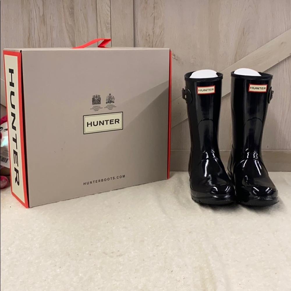 Hunter Black Waterproof Pull On Rainboots, 8 NWOT